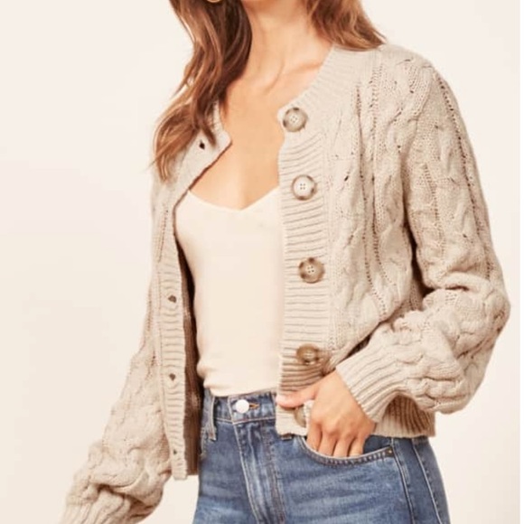 Reformation Annie Cable Knit Cardigan 